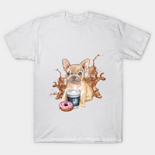 Bulldog puppy and coffee T-Shirt